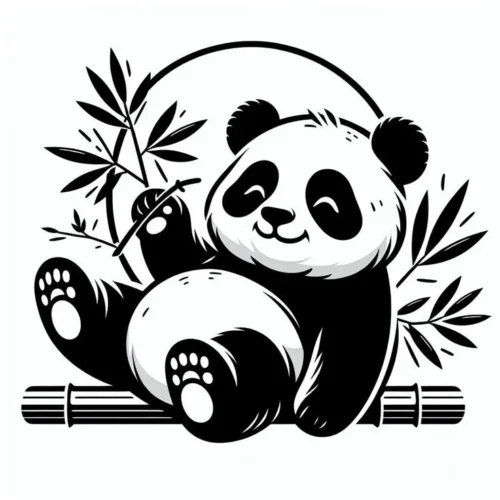Metal Cute Panda Bamboo Wall Art | Laser Cut Decorative Wall Hanging